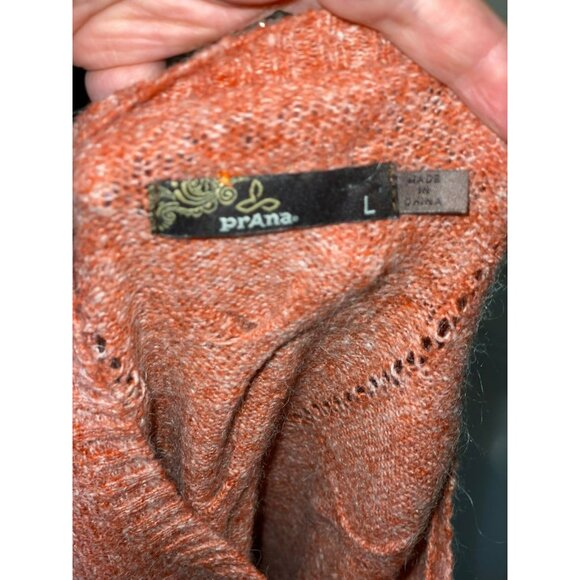 Prana Womens Knit Wool Blend Sweater Large Medium Fit Rust Red Soft & Warm - Picture 8 of 8